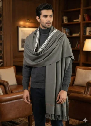 1 Pc Men's Wool Plain Shawl