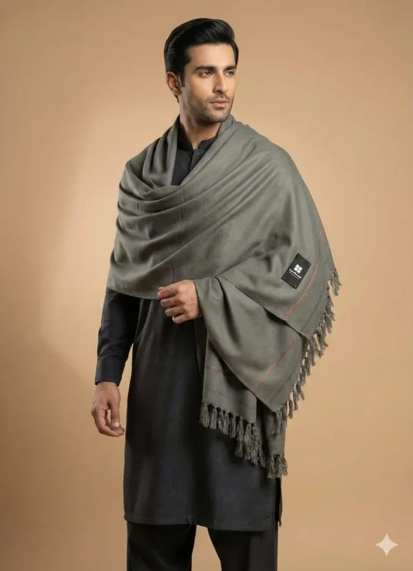1 Pc Men's Wool Plain Shawl