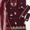 3 Pcs Girl's Lawn Embroidered Unstitched Suit