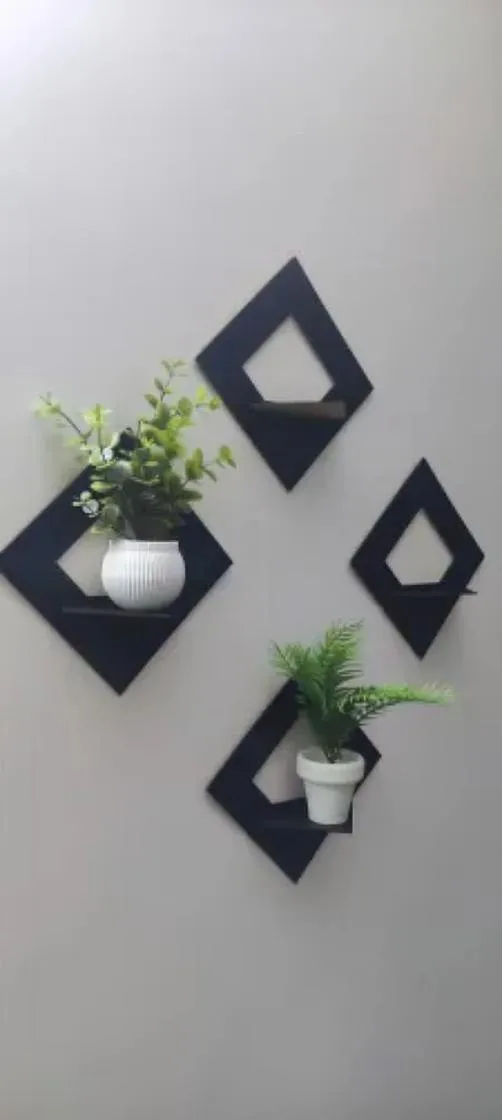 Pack of 04 Decorative Wooden Wall Shelves For Bedroom - Stylish Wooden Floating Wall Décor for Living Room I Wall Decor I Decoration Pieces I Decorations