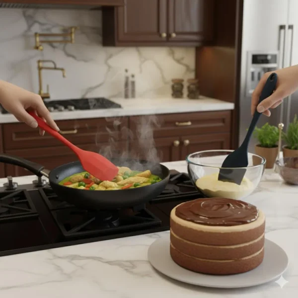 Multicolor Silicone Spatula - 1 Pc for Versatile Cooking