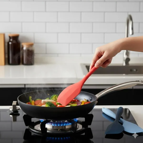 Multicolor Silicone Spatula - 1 Pc for Versatile Cooking