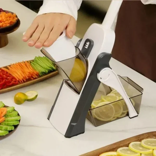 Mandoline Spring Slicer Vegetable and Fruits Cutter Meal Prep & More then 40 Thickness Adjuster 5 in 1 - Pump Brava Slicer and Dicer