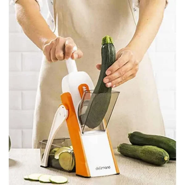 Mandoline Spring Slicer Vegetable and Fruits Cutter Meal Prep & More then 40 Thickness Adjuster 5 in 1 - Pump Brava Slicer and Dicer