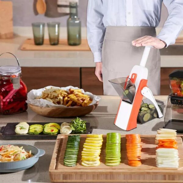 Mandoline Spring Slicer Vegetable and Fruits Cutter Meal Prep & More then 40 Thickness Adjuster 5 in 1 - Pump Brava Slicer and Dicer