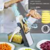Mandoline Spring Slicer Vegetable and Fruits Cutter Meal Prep & More then 40 Thickness Adjuster 5 in 1 - Pump Brava Slicer and Dicer