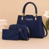 Women's Leather Plain Hand Bag Set