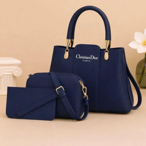 Women's Leather Plain Hand Bag Set