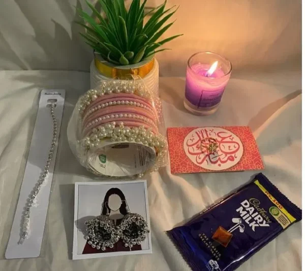 rt 4 Pcs Indian Design Silver Plated Pearl Plain Bangle