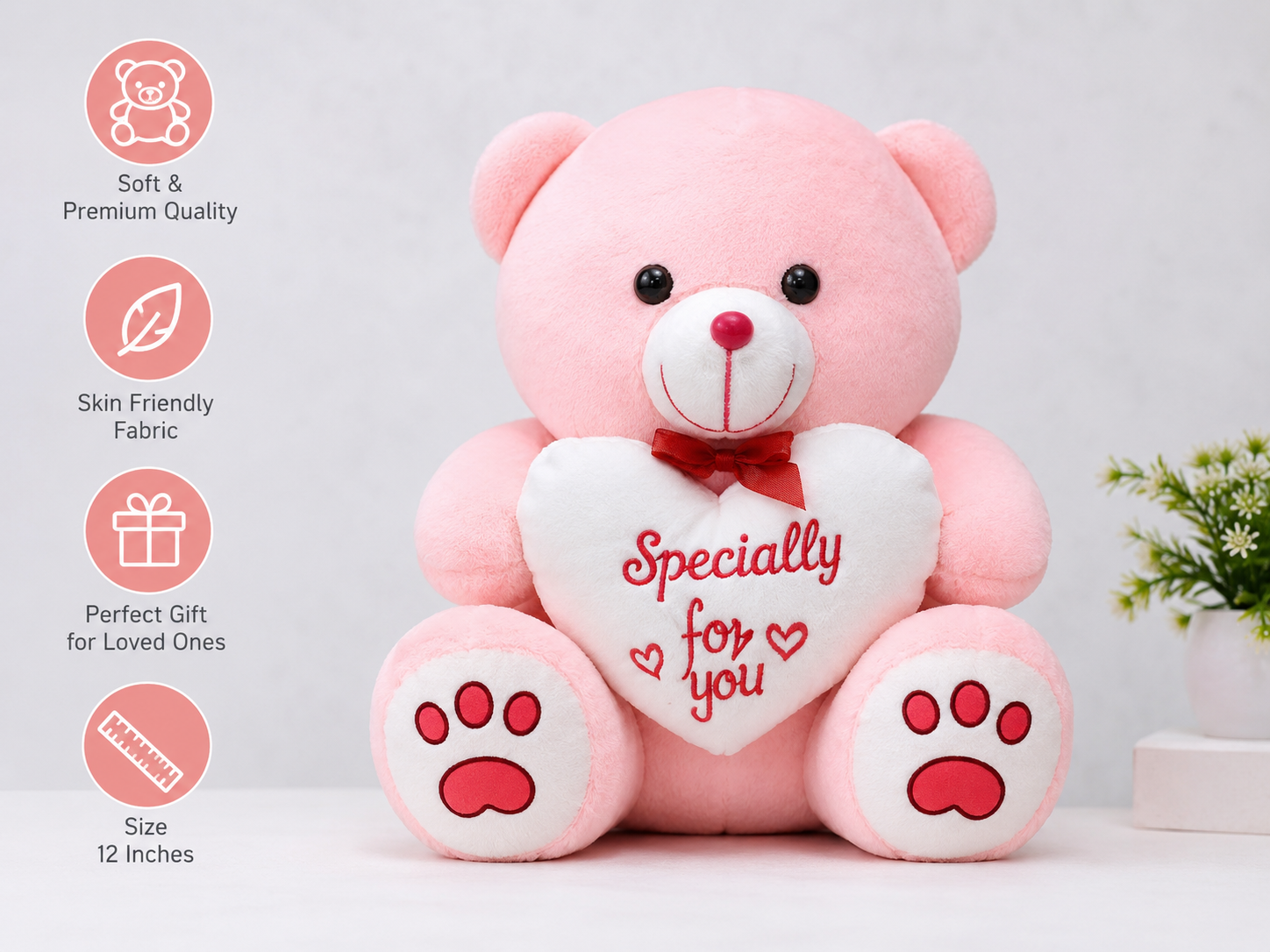 Purple Teddy Bear with Heart | Soft & Cuddly Teddy Bear Gift for Loved Ones | 12 Inch Plush Toy 🧸💜